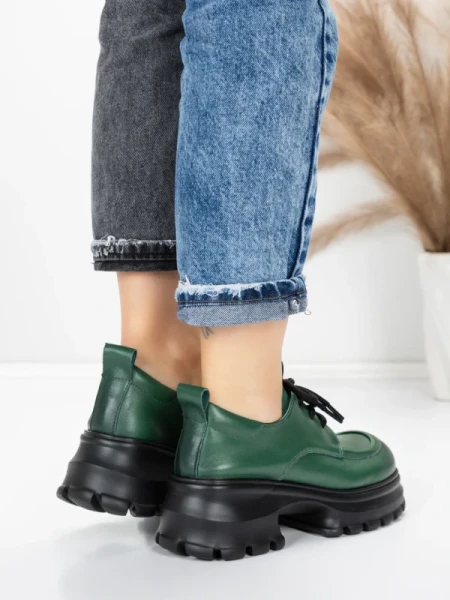 Pantofi Casual Dama din piele naturala 8305 GREEN | ADVANCER