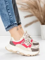 Pantofi Sport Dama din piele naturala 5A617 PINK | ADVANCER