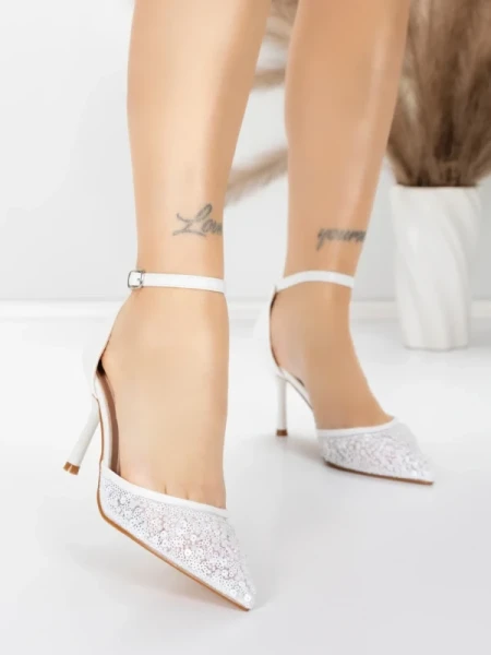 Pantofi Stiletto 5GZ87 WHITE | MEI
