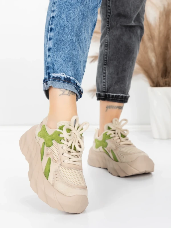 Pantofi Sport Dama din piele naturala 8255 GREEN | ADVANCER