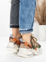 Pantofi Sport Dama din piele naturala HY8988-1 BROWN-GREEN | FRANCO GERARDO