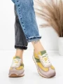 Pantofi Sport Dama din piele naturala KM9218 YELLOW-GREEN | ADVANCER