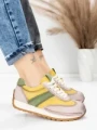 Pantofi Sport Dama din piele naturala KM9218 YELLOW-GREEN | ADVANCER
