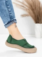 Pantofi Casual Dama din piele naturala KM5165 GREEN | ADVANCER