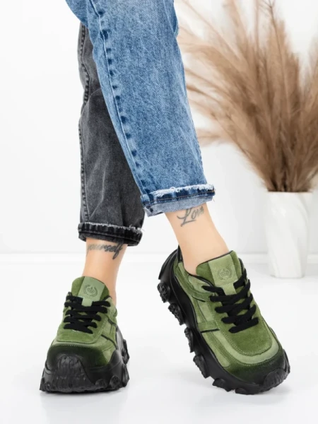 Pantofi Sport Dama din piele naturala 9805 GREEN | FRANCO GERARDO