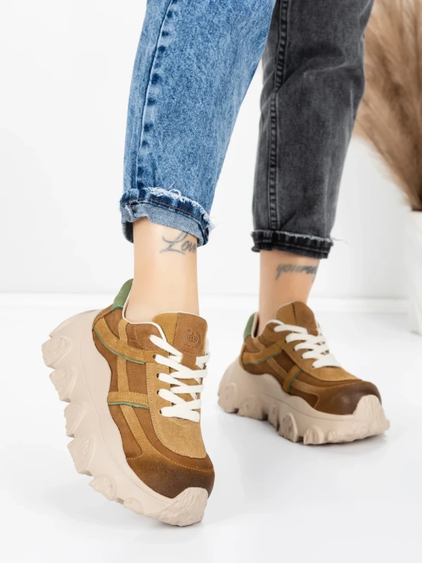Pantofi Sport Dama din piele naturala 9805 BROWN | FRANCO GERARDO
