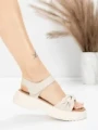 Sandale Dama din piele naturala 2562 CREAM | ADVANCER