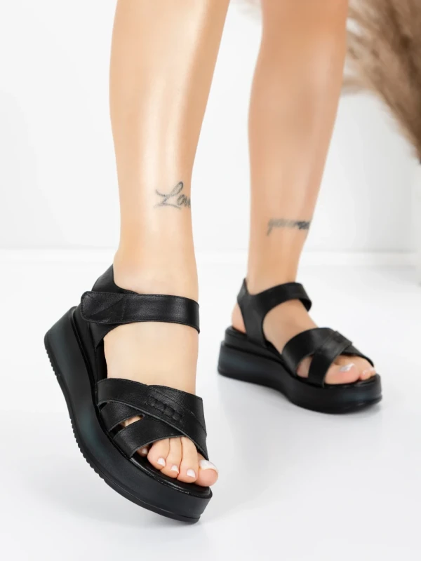 Sandale Dama din piele naturala 2569 BLACK | ADVANCER