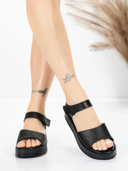 Sandale Dama din piele naturala 25069 BLACK | ADVANCER