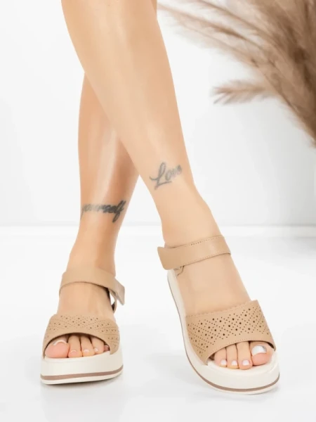 Sandale Dama din piele naturala 25069 APRICOT | ADVANCER