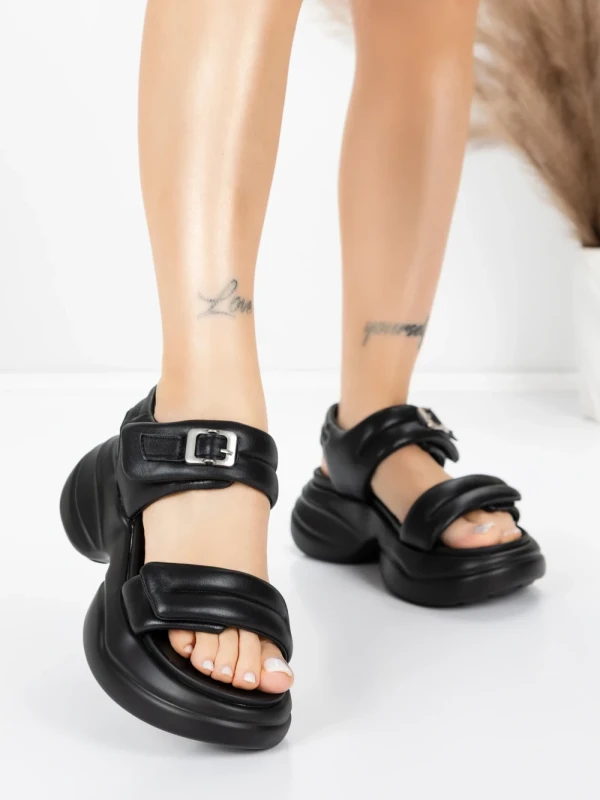 Sandale Dama din piele naturala 6818-1 BLACK | ADVANCER
