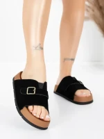 Papuci Dama din piele naturala 2559 BLACK | ADVANCER