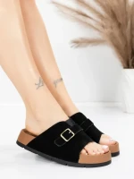 Papuci Dama din piele naturala 2559 BLACK | ADVANCER