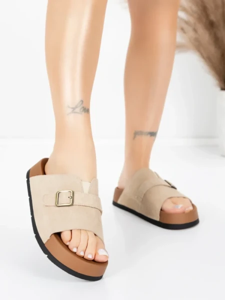 Papuci Dama din piele naturala 2559 APRICOT | ADVANCER