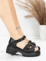 Sandale Dama din piele naturala 10672 BLACK | ADVANCER