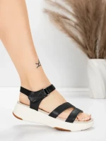 Sandały damskie ze skóry naturalnej 032 Czarny | Advancer