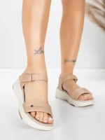 Sandały damskie ze skóry naturalnej 036 Brzoskwiniowy | Advancer