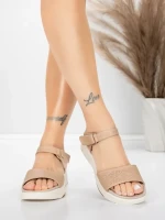 Sandały damskie ze skóry naturalnej 037 Brzoskwiniowy | Advancer