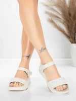 Sandały damskie ze skóry naturalnej 037 Kremowy | Advancer