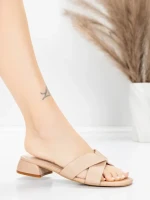 Sandały damskie ze skóry naturalnej 103 Brzoskwiniowy | Advancer