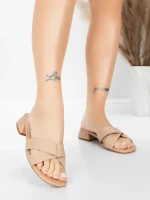 Sandały damskie ze skóry naturalnej 103 Brzoskwiniowy | Advancer