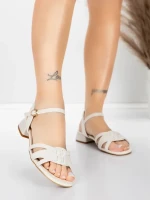 Sandały damskie ze skóry naturalnej 105 Kremowy | Advancer