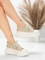 Damskie buty sportowe wykonane ze skóry naturalnej 227802 Brzoskwiniowy | Advancer