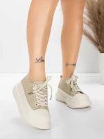 Damskie buty sportowe wykonane ze skóry naturalnej 227802 Brzoskwiniowy | Advancer