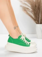 Damskie buty sportowe wykonane ze skóry naturalnej 227802 Zielony | Advancer