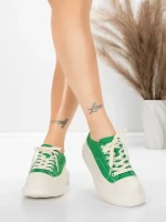 Damskie buty sportowe wykonane ze skóry naturalnej 227802 Zielony | Advancer