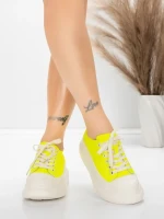 Damskie buty sportowe wykonane ze skóry naturalnej 227802 Cytrynowo-żółty | Advancer