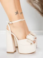 Sandały na grubej podeszwie i platformie 3KV52 Beżowy | Mei