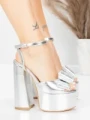 Sandały na grubej podeszwie i platformie 3KV52 Srebrny | Mei