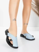 Kapcie damskie z niską podeszwą 5GS63 Niebieski | Mei