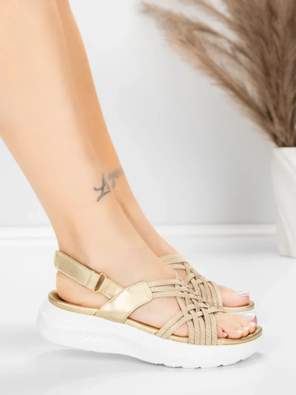 Sandały na platformie 5GS67 Złoty | Mei