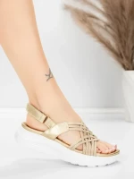 Sandały na platformie 5GS67 Złoty | Mei