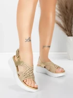 Sandały na platformie 5GS67 Złoty | Mei