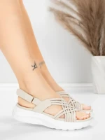Sandały na platformie 5GS67 Beżowy | Mei