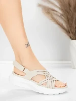 Sandały na platformie 5GS67 Beżowy | Mei