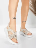 Sandały na platformie 5GS67 Beżowy | Mei