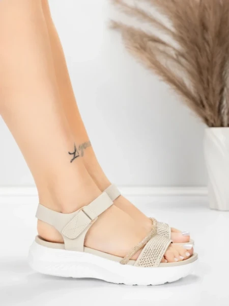 Sandały na platformie 5GS68 Beżowy | Mei