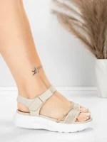 Sandały na platformie 5GS68 Beżowy | Mei