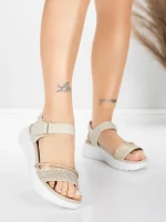 Sandały na platformie 5GS68 Beżowy | Mei