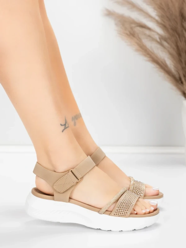 Sandały na platformie 5GS68 Brzoskwiniowy | Mei