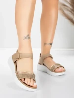 Sandały na platformie 5GS68 Brzoskwiniowy | Mei