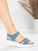 Sandały na platformie 5GS68 Niebieski | Mei