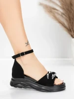 Sandały na platformie 5H75 Czarny | Mei