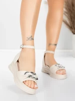 Sandały na platformie 5H75 Beżowy | Mei