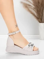 Sandały na platformie 5H75 Różowy | Mei