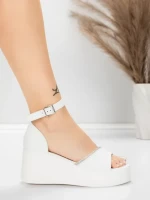 Sandały na platformie 5H76 Biały | Mei